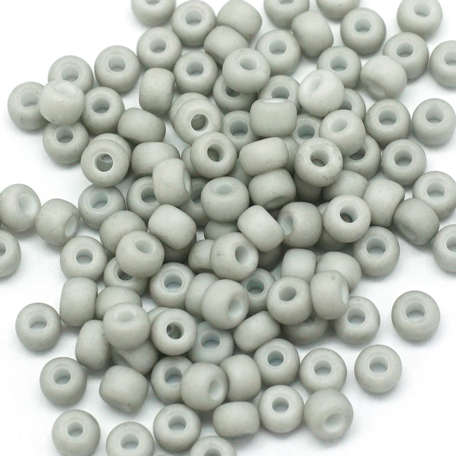 6-91240 Matte Opaque Gray 6/0 Seed Beads Tube - Goody Beads