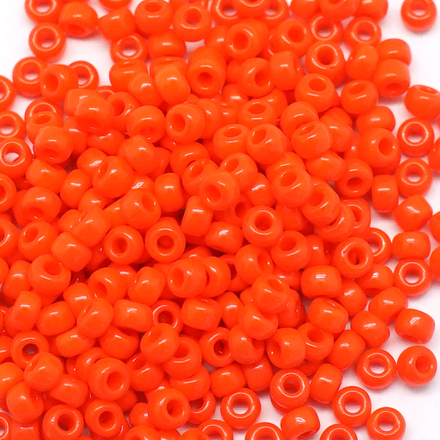 8-9407 Matte Opaque Red Vermillion AB 8/0 Seed Beads Tube - Goody Beads