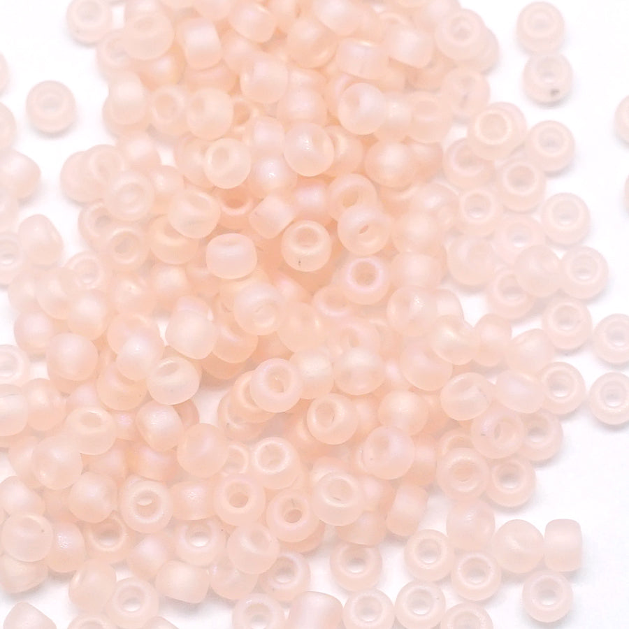 8-9155FR Matte Transparent Light Tea Rose AB 8/0 Seed Beads Tube - Goody Beads