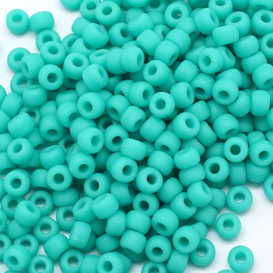 8-9412F Matte Opaque Turquoise 8/0 Seed Beads Tube - Goody Beads