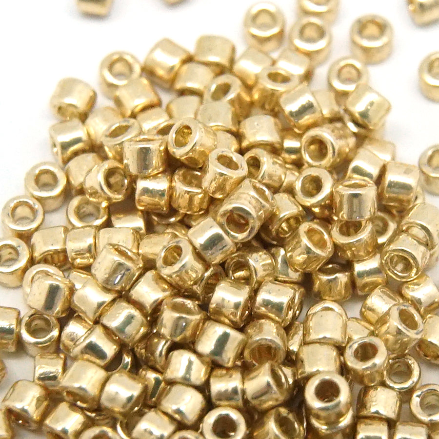 DB2501 Duracoat Galvanized Pale Gold 11/0 Delica Seed Beads Tube - Goody Beads