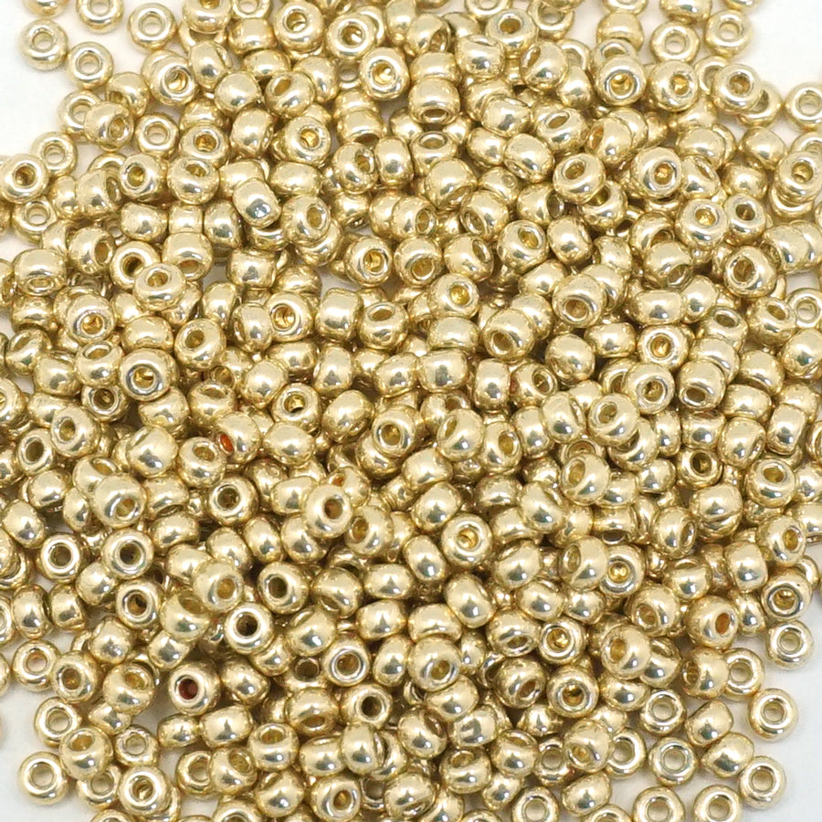 11-95101 Duracoat Galvanized Pale Gold 11/0 Round Seed Beads Tube - Goody Beads