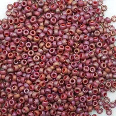 11-94696 Frost Opaque Glaze Rainbow Dark Red 11/0 Round Seed Beads Tube