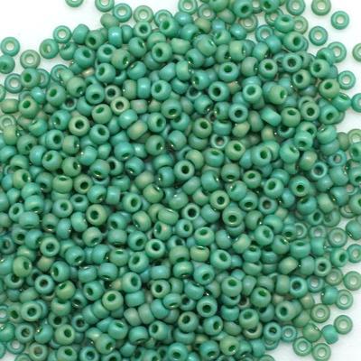 11-94699 Frost Opaque Glaze Rainbow Green 11/0 Round Seed Beads Tube