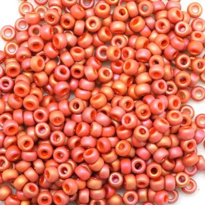 8-94695 Frost Opaque Glaze Rainbow Cardinal 8/0 Round Seed Beads Tube - Goody Beads