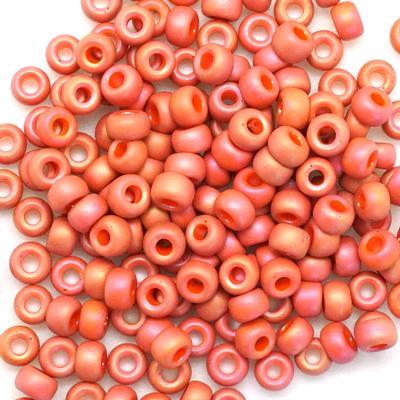 6-94695 Frost Opaque Glaze Rainbow Cardinal 6/0 Round Seed Beads Tube - Goody Beads