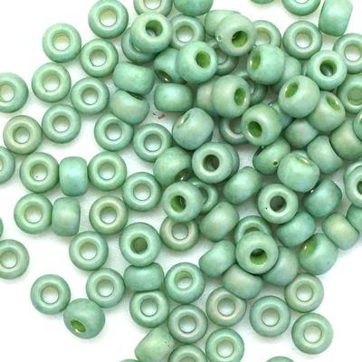 6-94698 Frost Opaque Glaze Rainbow Kiwi 6/0 Round Seed Beads Tube - Goody Beads