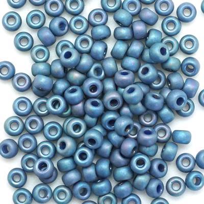 6-94703 Frost Opaque Glaze Rainbow Nebula Blue 6/0 Round Seed Beads Tube - Goody Beads