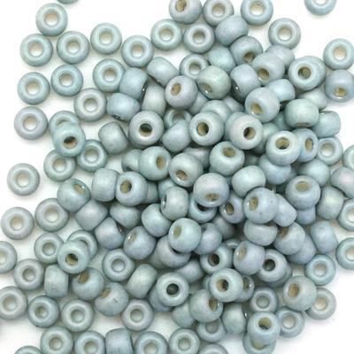 6-94705 Frost Opaque Glaze Rainbow Cadet Gray 6/0 Round Seed Beads Tube - Goody Beads