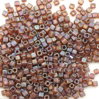 SB18-134FR Matte Transparent Dark Topaz 1.8mm Miyuki Cube Seed Beads Tube - Goody Beads