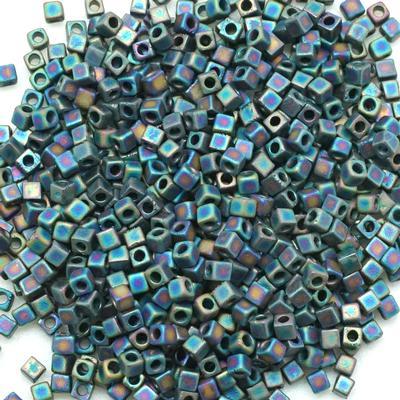 SB18-401FR Matte Black AB 1.8mm Miyuki Cube Seed Beads Tube - Goody Beads