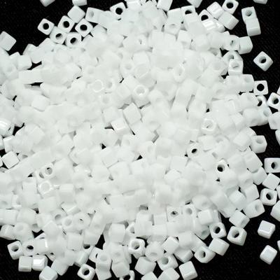 SB18-402 White 1.8mm Miyuki Cube Seed Beads Tube - Goody Beads