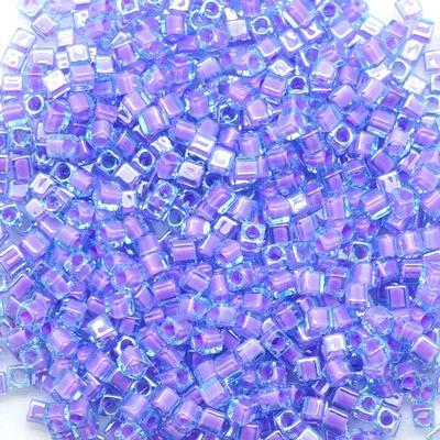 SB18-2640 Lilac Lined Aqua AB Lined Crystal 1.8mm Miyuki Cube Seed Beads Tube - Goody Beads