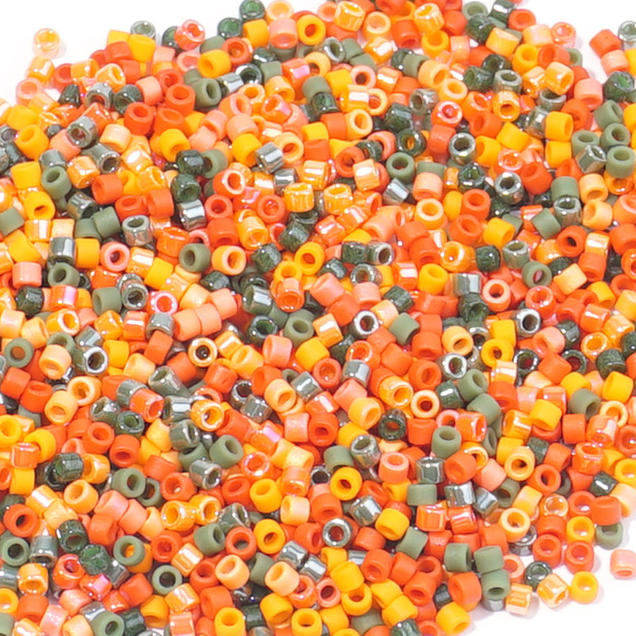 DB-MIX9008 Pumpkin Patch Mix 11/0 Delica Seed Beads Tube - Goody Beads