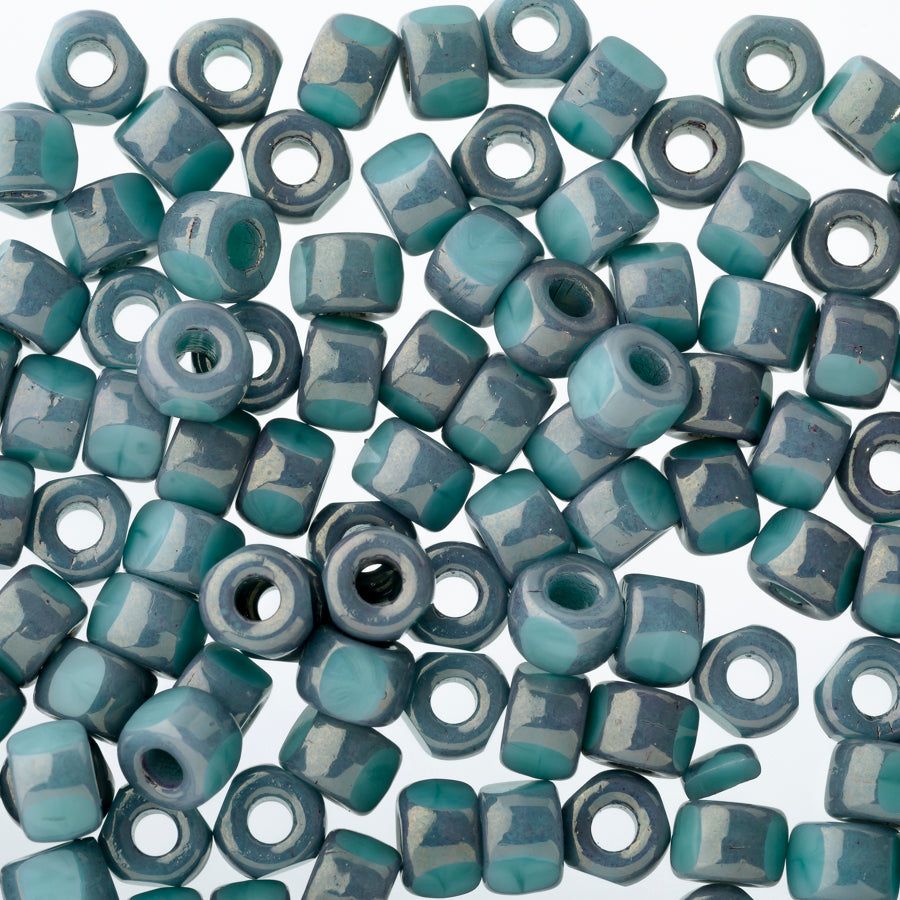 Matubo 3 Cut 6/0 Czech Glass Seed Beads in Luster Turquoise Green