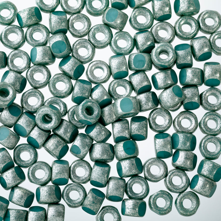 Matubo 3 Cut 6/0 Czech Glass Seed Beads in Silver Luster Turquoise 393-06-SV6313 - 1 Tube