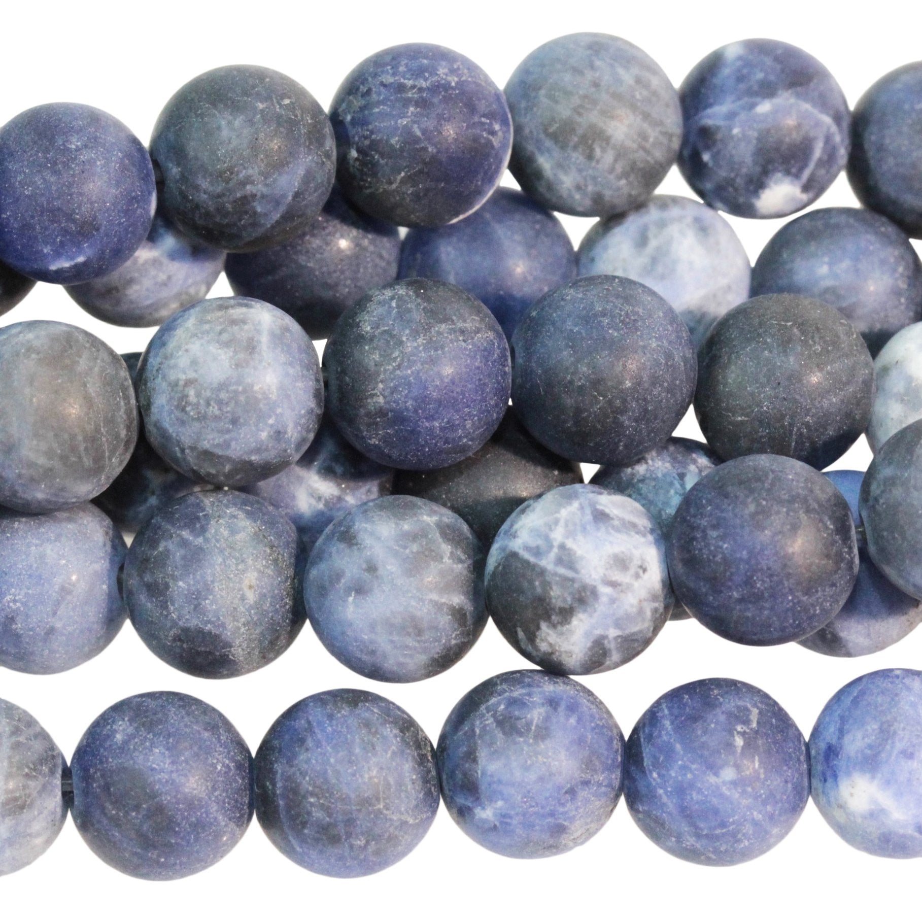 MATTE Sodalite 8mm Round 15-16 Inch