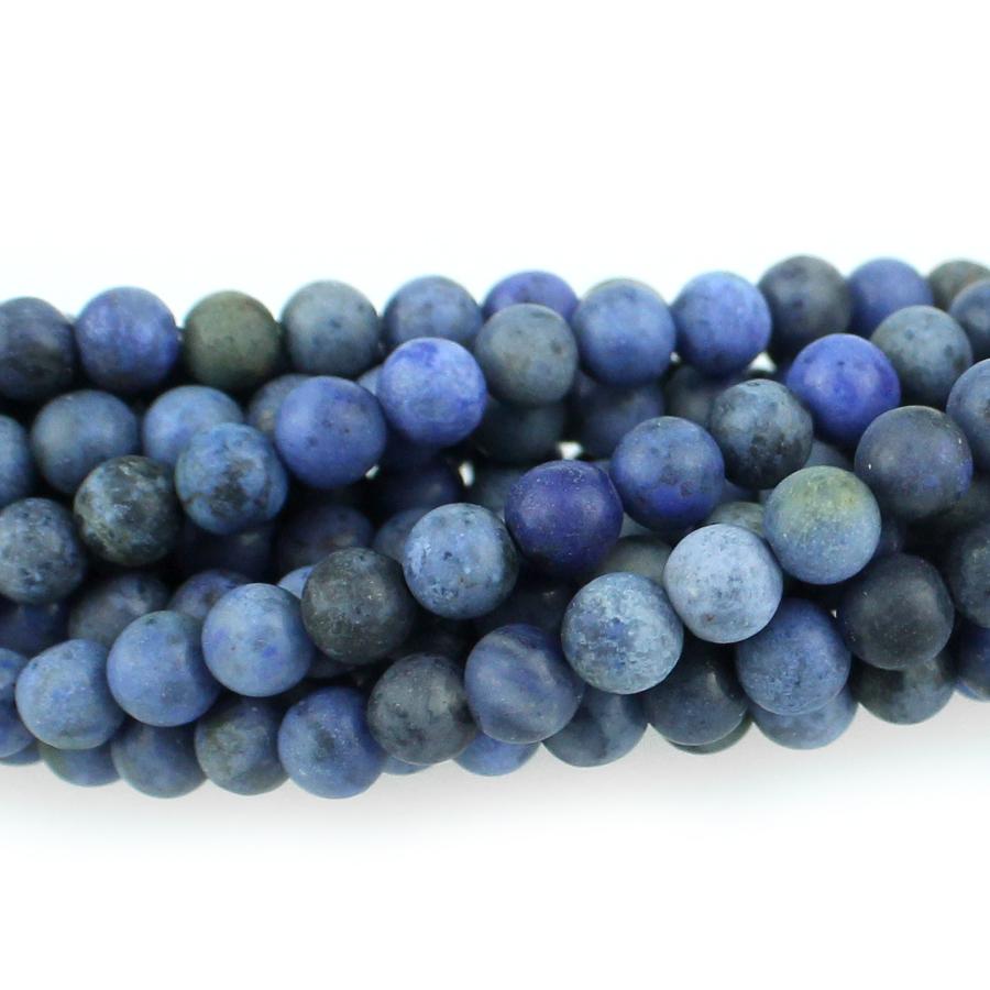 MATTE Sunset Dumortierite 4mm Round 15-16 Inch