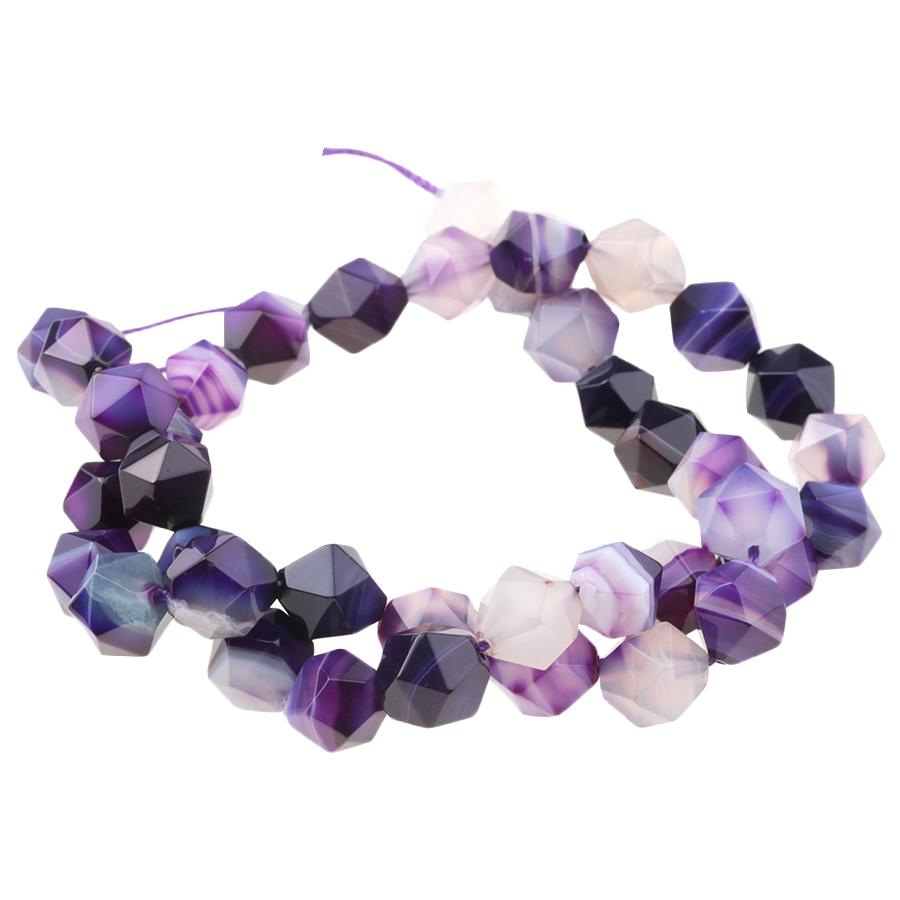 Purple Sardonyx (dyed) 10mm Star Cut Round 15-16 Inch