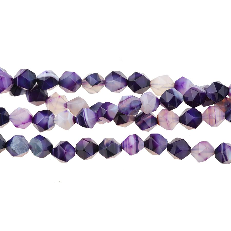 Purple Sardonyx (dyed) 10mm Star Cut Round 15-16 Inch