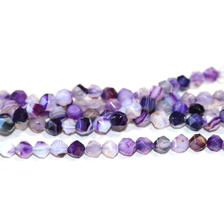 Purple Sardonyx (dyed) 6mm Star Cut Round 15-16 Inch