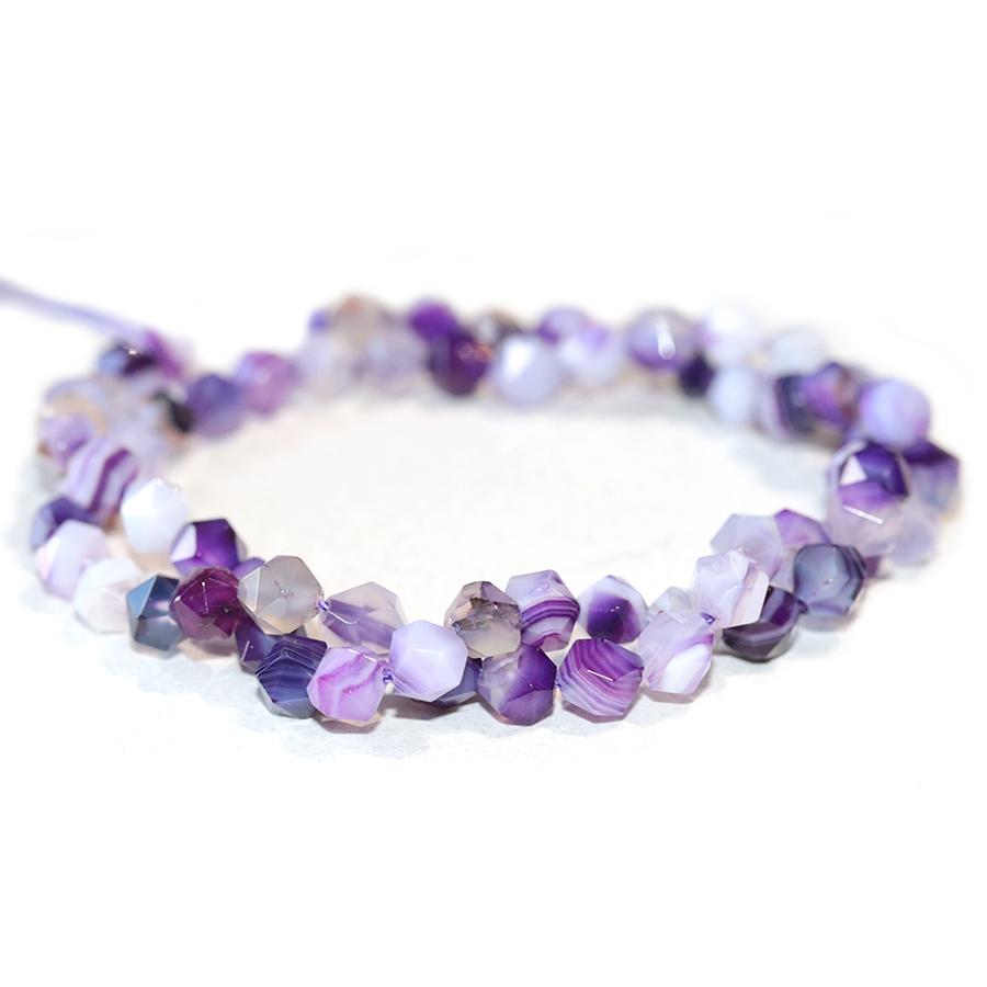 Purple Sardonyx (dyed) 6mm Star Cut Round 15-16 Inch