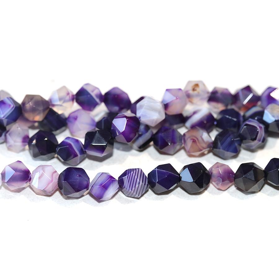 Purple Sardonyx (dyed) 8mm Star Cut Round 15-16 Inch