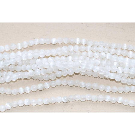 Selenite 4mm Round 15-16 Inch