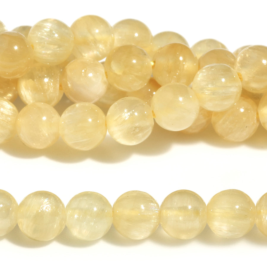 Golden Selenite 6mm Round - 15-16 Inch