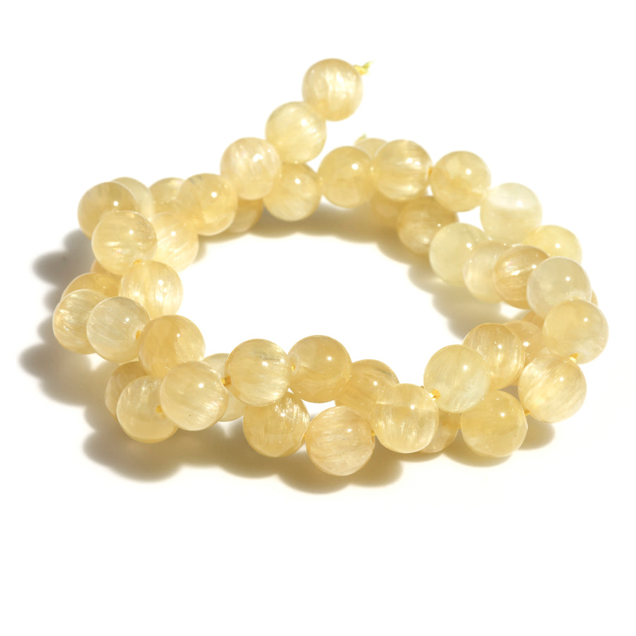 Golden Selenite 8mm Round - 15-16 Inch