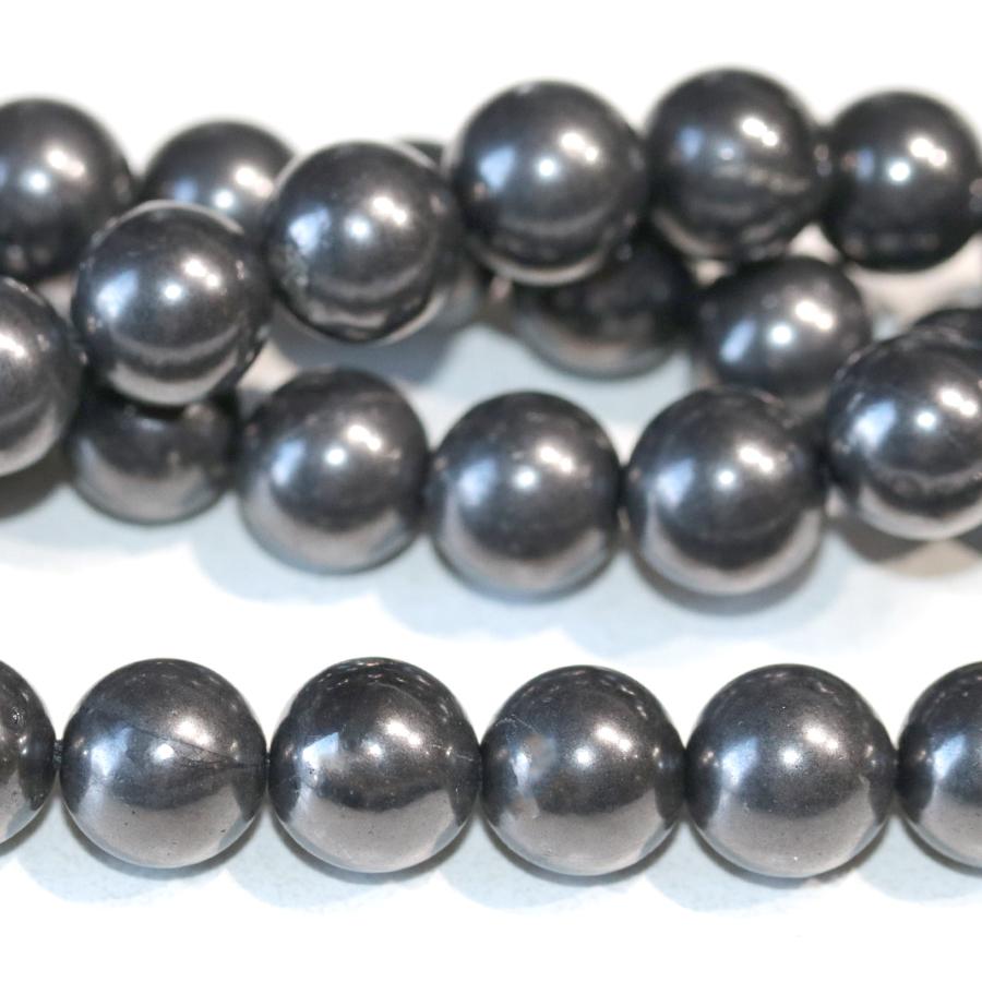 Shungite 10mm Round 15-16 Inch