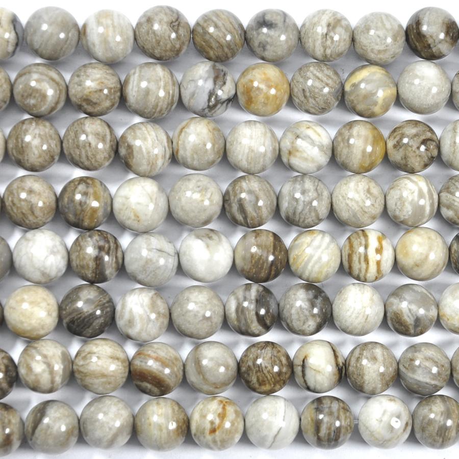 Silver Leaf Jasper 10mm Round