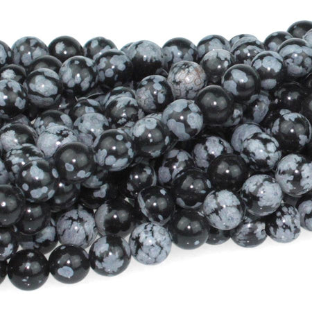 Snowflake Obsidian 6mm Round 8-Inch - Goody Beads