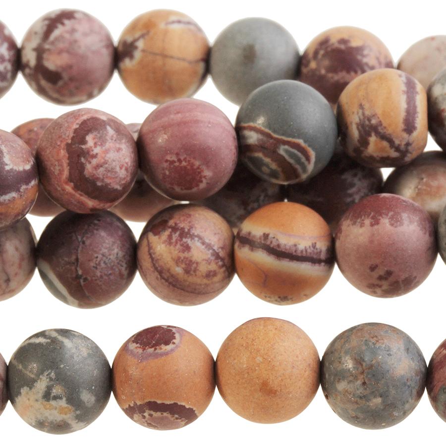 MATTE Sonora Jasper 8mm Round 15-16 Inch