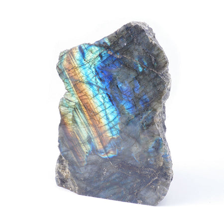 Labradorite Specimen 1 side Polished Approx. 4.4x5" and 1160-1500 grams - Limited Editions - Goody Beads