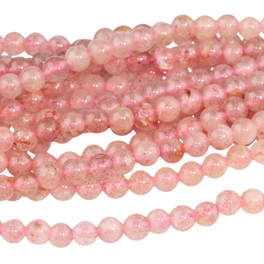 Strawberry Quartz (Natural) 4mm Round 15-16 Inch