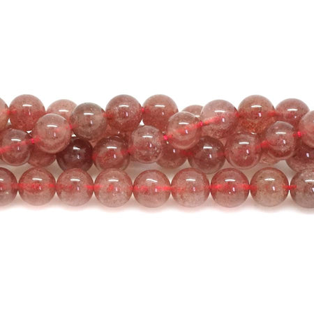 Strawberry Quartz 8mm Round - 15-16 Inch