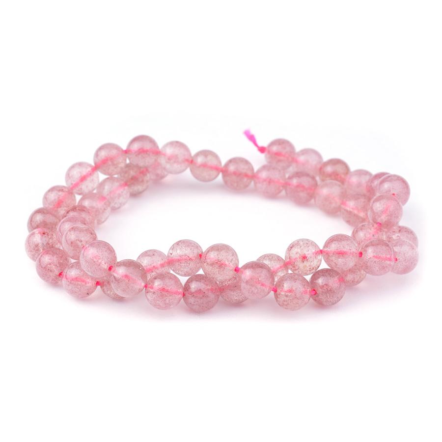 Strawberry Quartz 8mm Natural Round Ice - 15-16 Inch