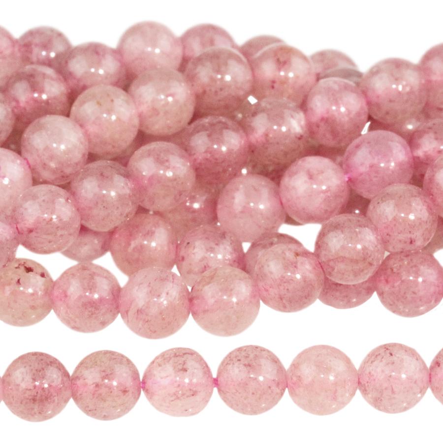 Strawberry Quartz (Natural) 8mm Round 15-16 Inch