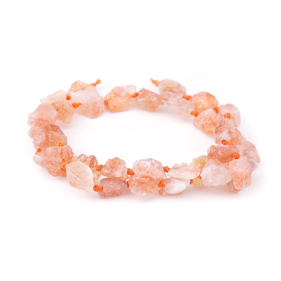 Sunstone 10-12mm Nugget Rough - 15-16 Inch - Goody Beads