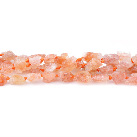 Sunstone 10-12mm Nugget Rough - 15-16 Inch - Goody Beads