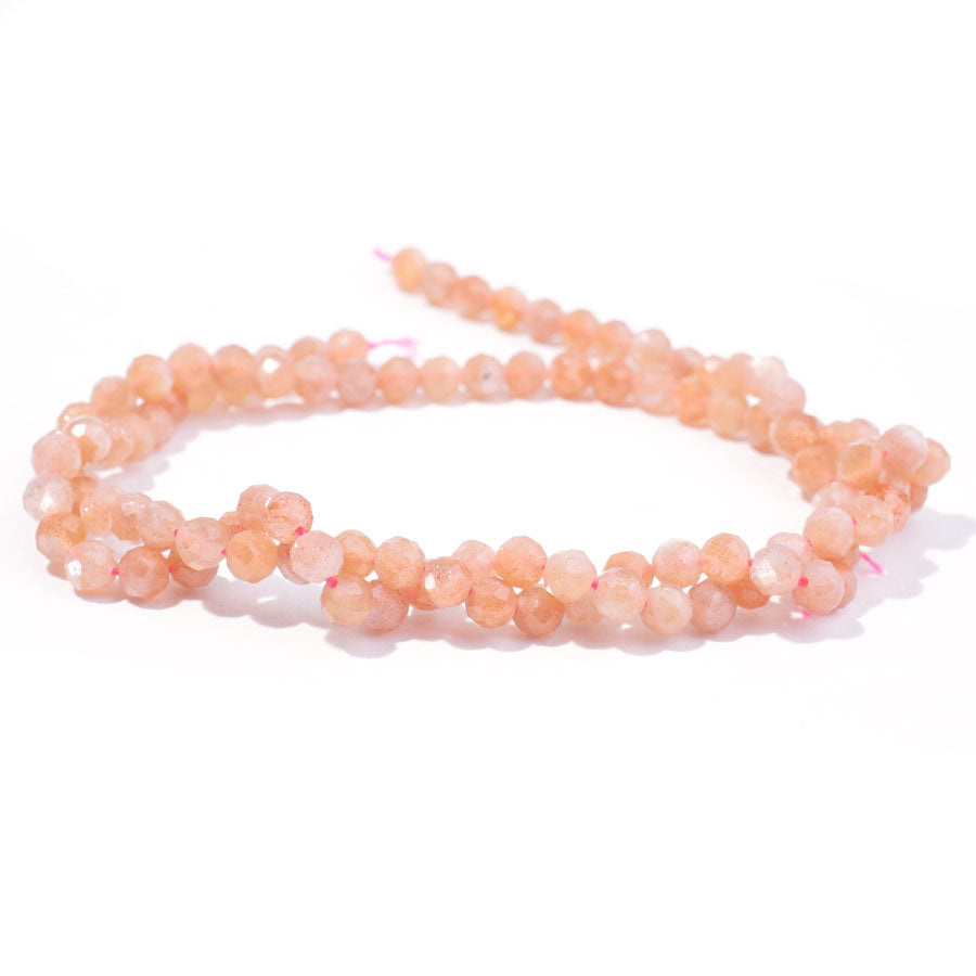 Golden Sunstone 4mm Round Faceted AA Grade - 15-16 Inch - Goody Beads