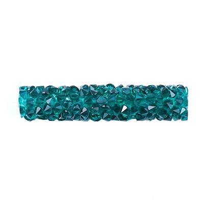 PRESTIGE 30mm Emerald Fine Rocks Tube Crystal Beads Style #5951 - Goody Beads