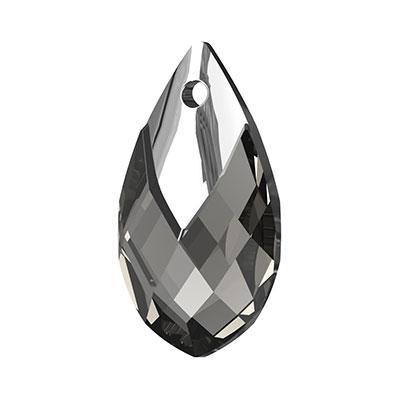 PRESTIGE 22mm Crystal Black Diamond Pear Shaped Pendant with Metallic Cap Style #6565 - Goody Beads