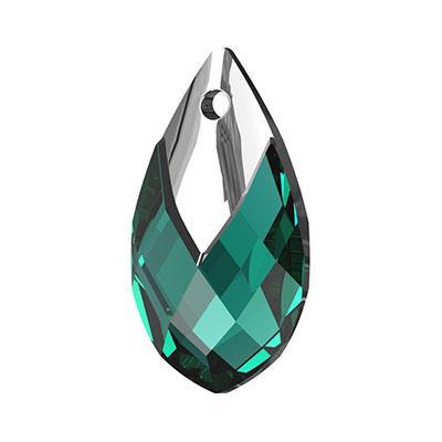 PRESTIGE 22mm Crystal Emerald Pear Shaped Pendant with Metallic Cap Style #6565 - Goody Beads