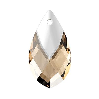 PRESTIGE 22mm Crystal Light Colorado Topaz Pear Shaped Pendant with Metallic Cap Style #6565 - Goody Beads