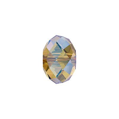 PRESTIGE Crystal 8mm Light Topaz Shimmer 2x Briolette Bead - Style 5040 - Goody Beads