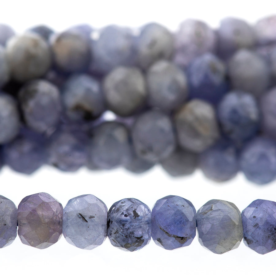 Tanzanite 4mm Rondelle Faceted A Grade - 15-16 Inch - Goody Beads