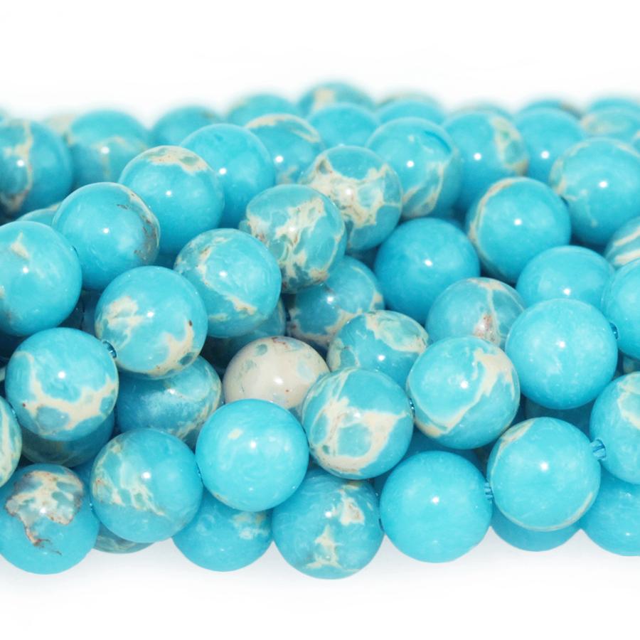 Turquoise-Blue Impression Jasper 6mm Round 15-16 Inch (Dyed)