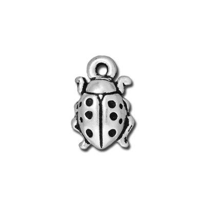 13mm Antique Silver Ladybug Charm by TierraCast - Goody Beads